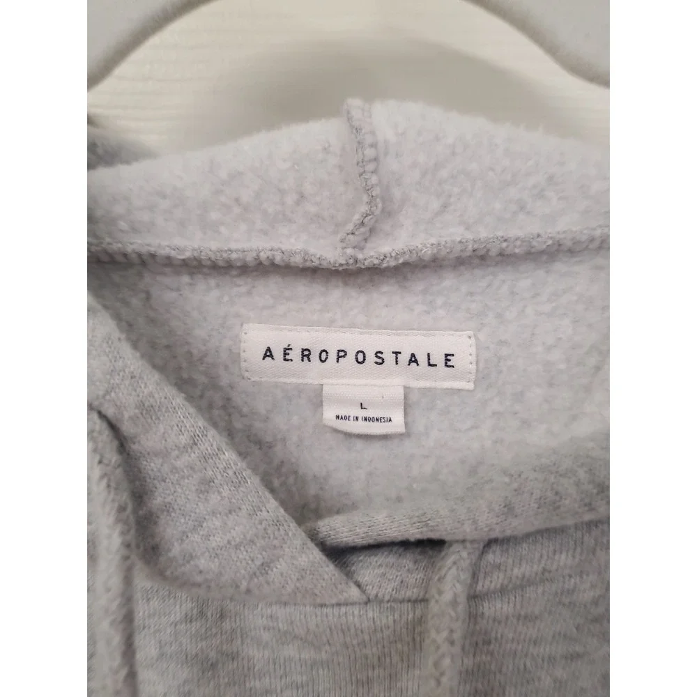 Aeropostale Womens Gray 1987 Aero Logo Hoodie Sweatshirt Pullover L - Picture 6 of 7